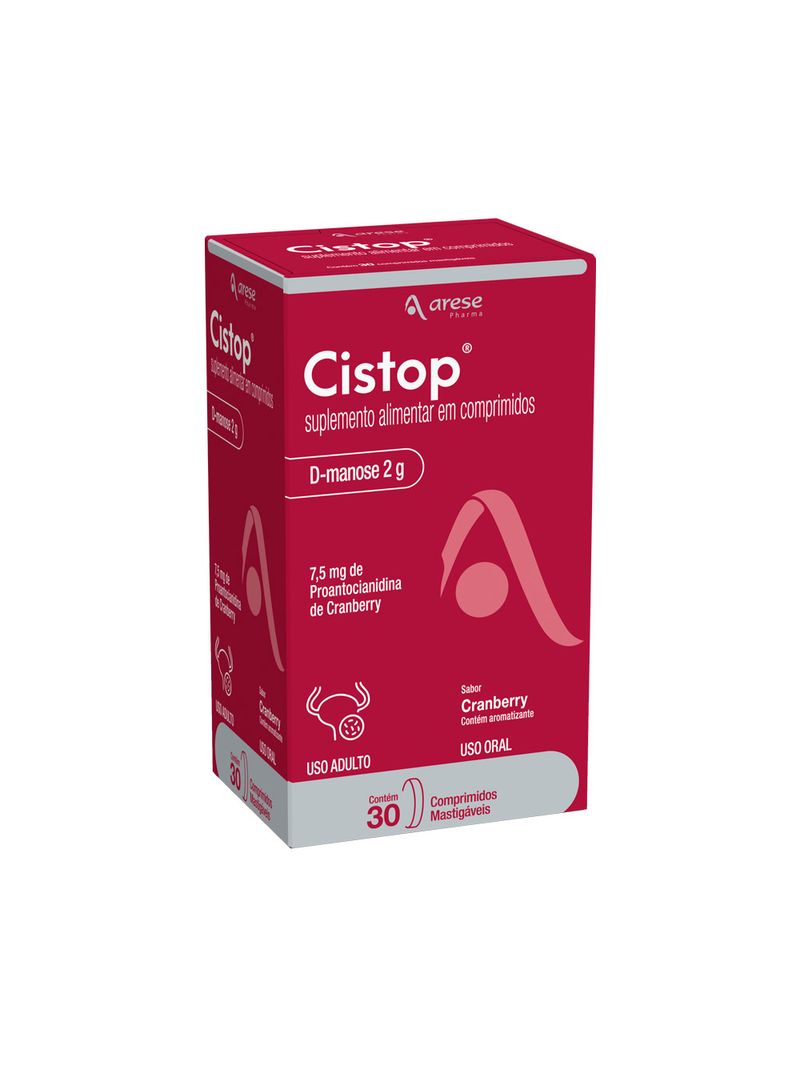 Suplemento-Alimentar-Cistop-Proantocianidina-De-Cranberry-75mg-Com-30--Comprimidos-Mastigaveis-Arese
