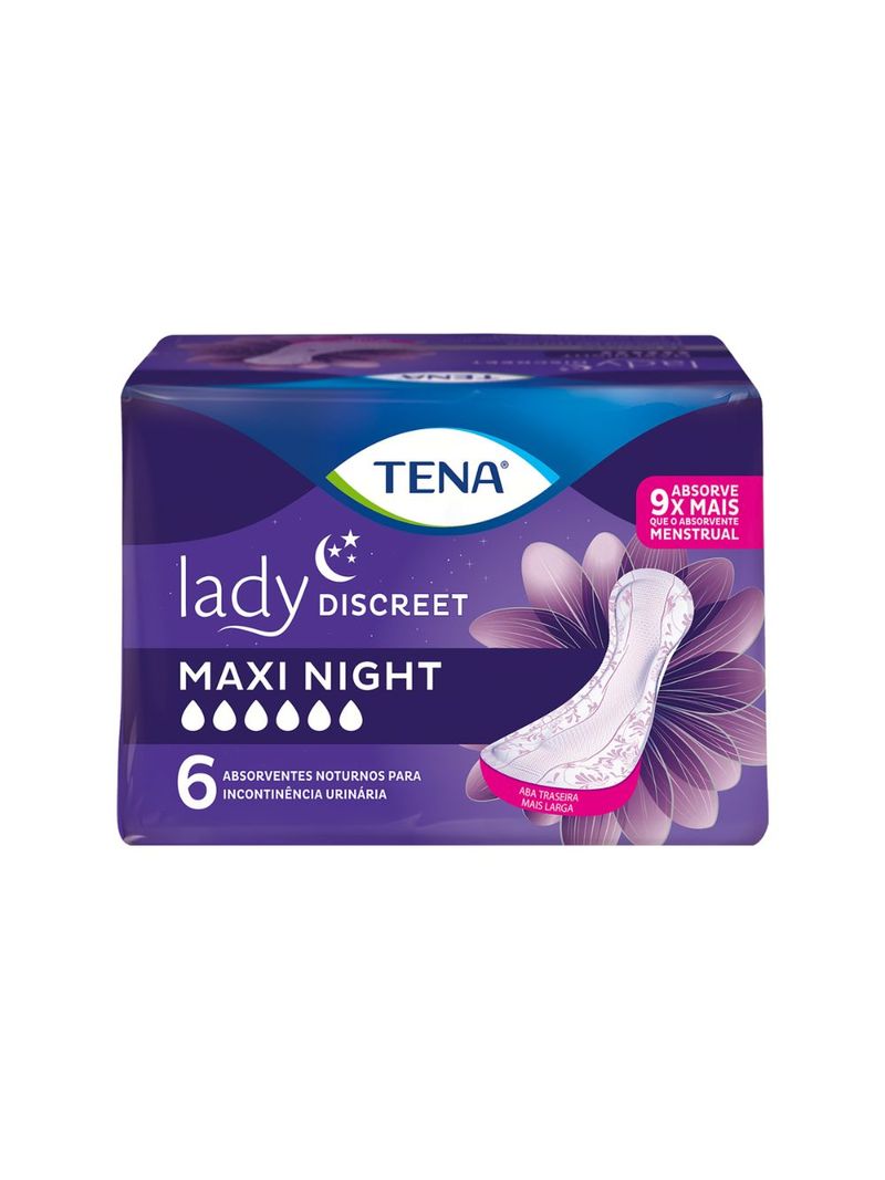 729886-Absorvente-Para-Incontinencia-Urinaria-Tena-Lady-Discreet-Maxi-Night-6-Unidades