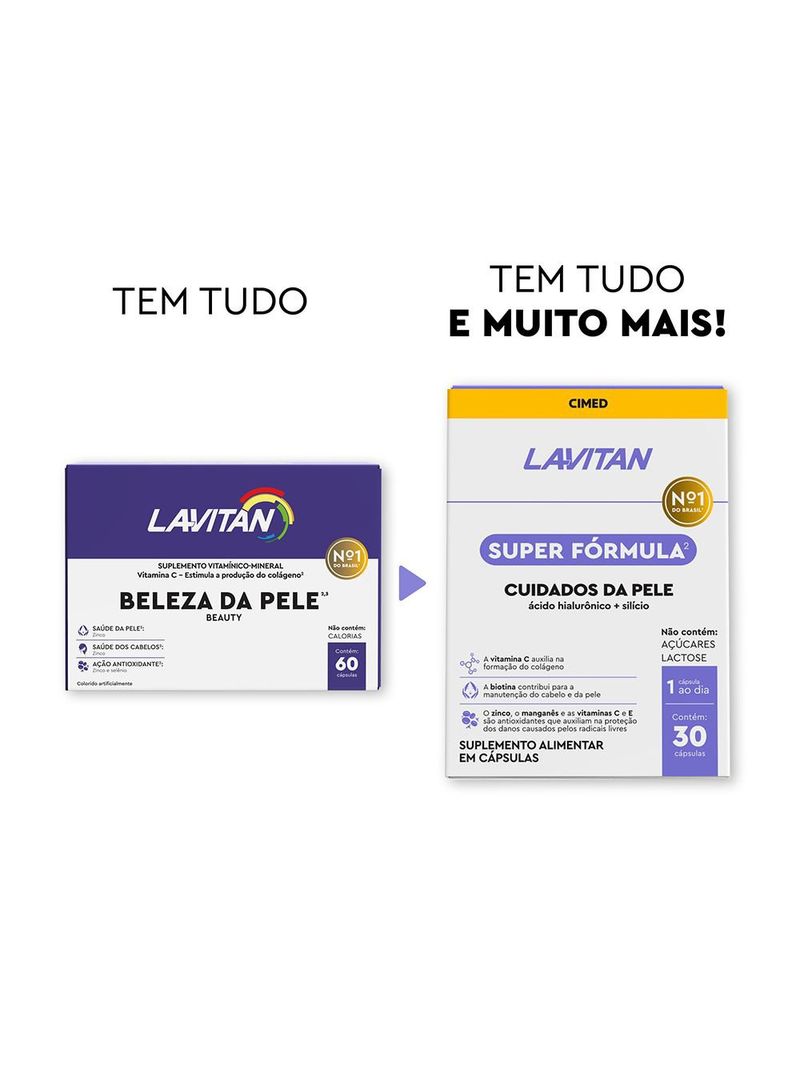 746695-Acido-Hialuronico-e-Silicio-Lavitan-Cuidados-da-Pele-Super-Formula-30-Capsulas---Outros