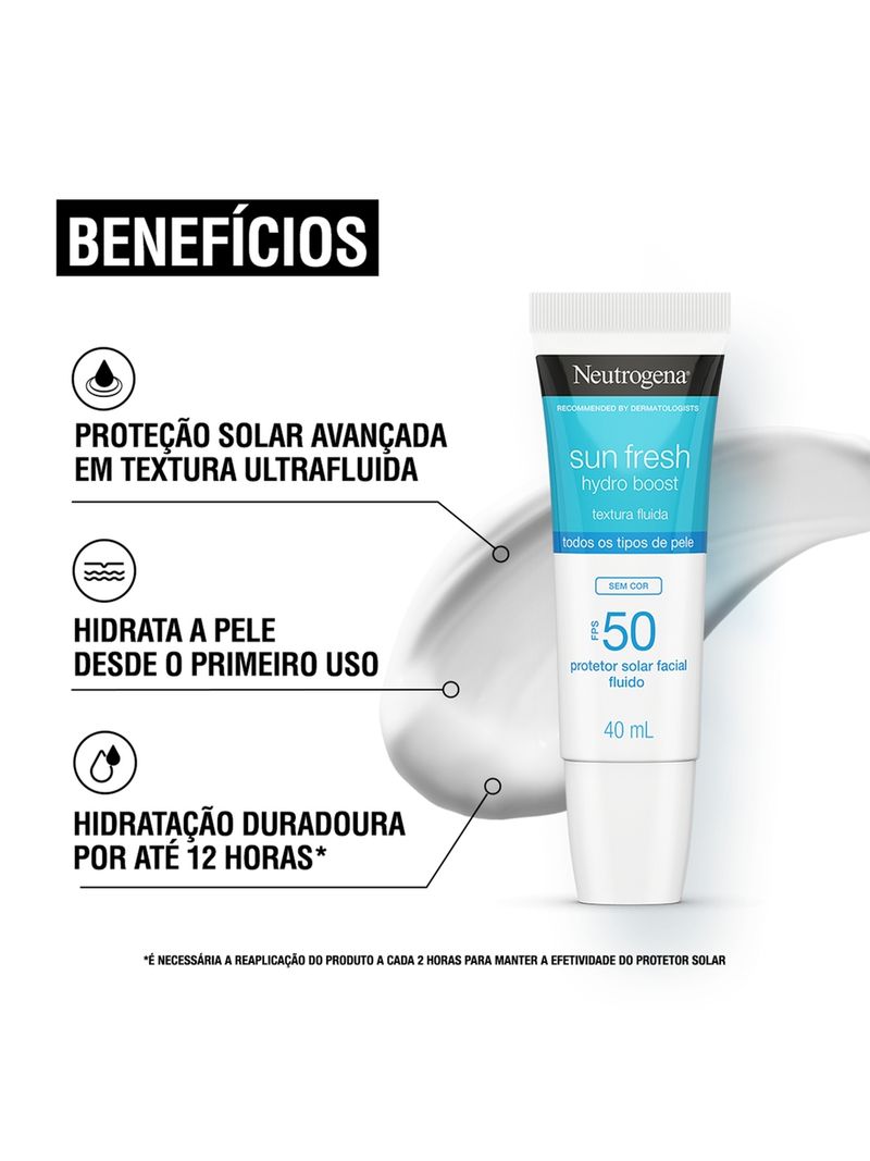 Protetor-Solar-Facial-Fps50-Neutrogena-Sun-Fresh-Hydro-Boost-Sem-Cor-40ml---Beneficios-2