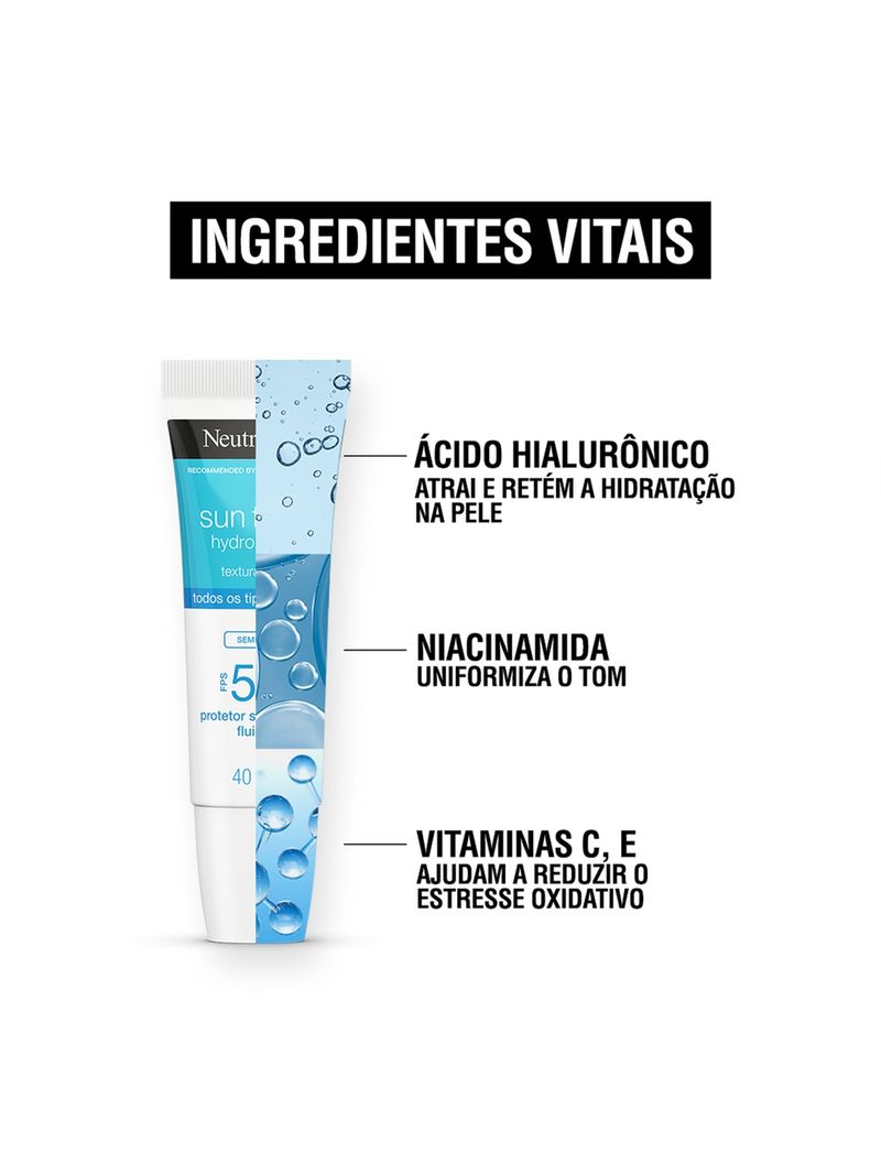 Protetor-Solar-Facial-Fps50-Neutrogena-Sun-Fresh-Hydro-Boost-Sem-Cor-40ml---Ingredientes