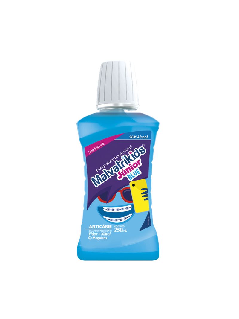 Enxaguante-Bucal-Infantil-Malvatrikids-Junior-Blue-Sabor-Tutti-Frutti-250ml-Principal