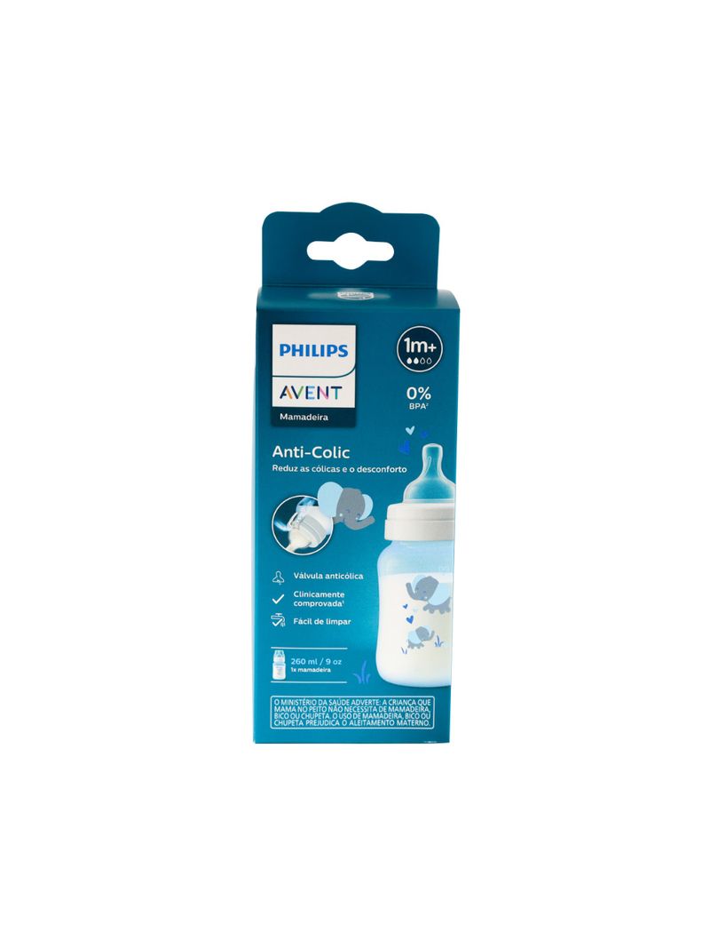 48299-8720689013741-Mamadeira-Avent-Anti-colic-260ml-Elefante-Azul-1m-