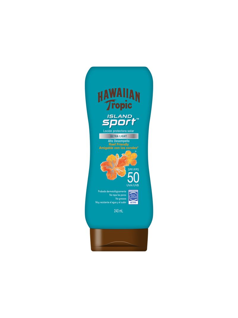 Protetor-Hawaiian-Tropic-Island-Sport-Ultra-Light-240ml-Fps50-Locao