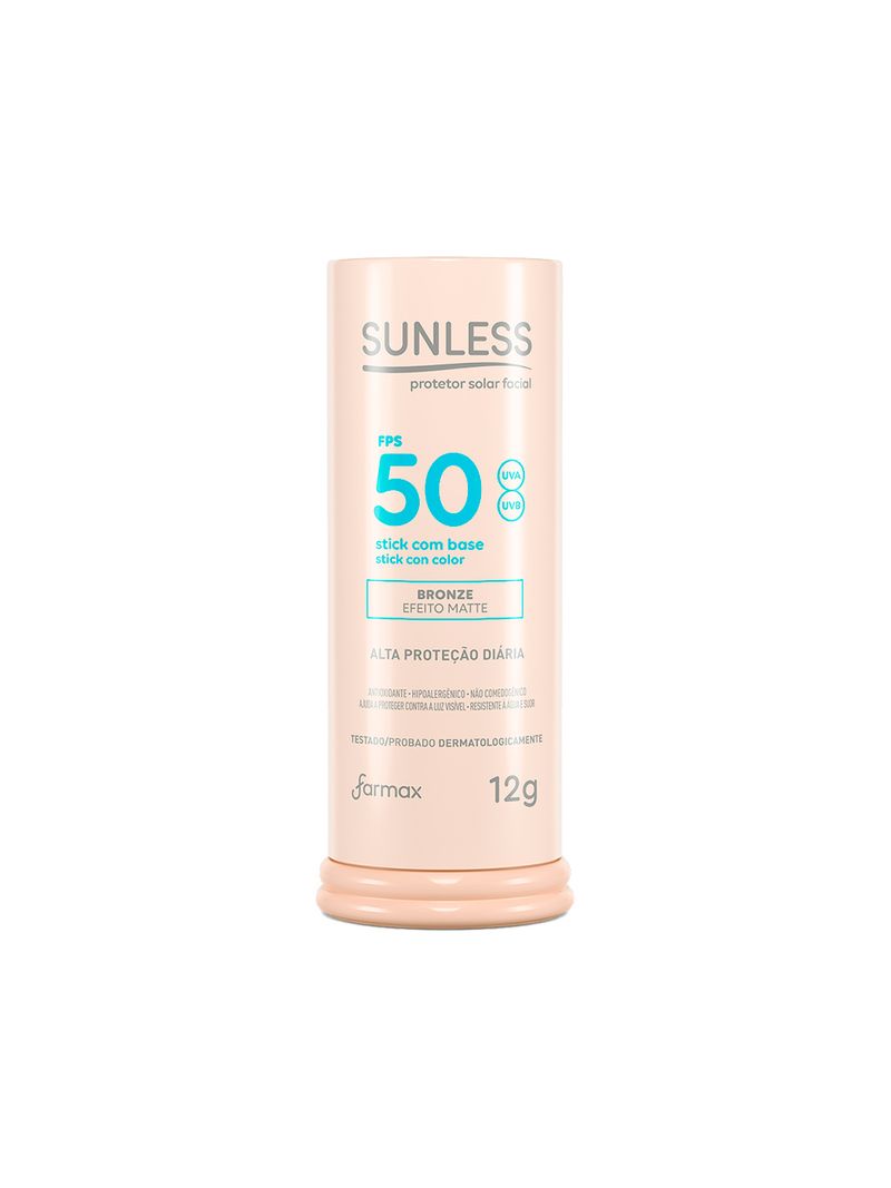 Protetor-Solar-Sunless-Stick-12gr-Fps50-Bronze-Efeito-Matte