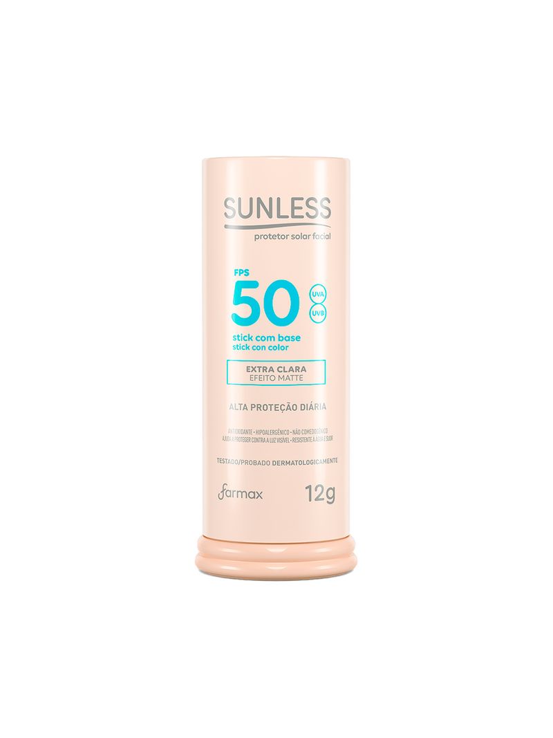 Protetor-Solar-Sunless-Stick-Matte-12gr-Fps50-Extra-Clara