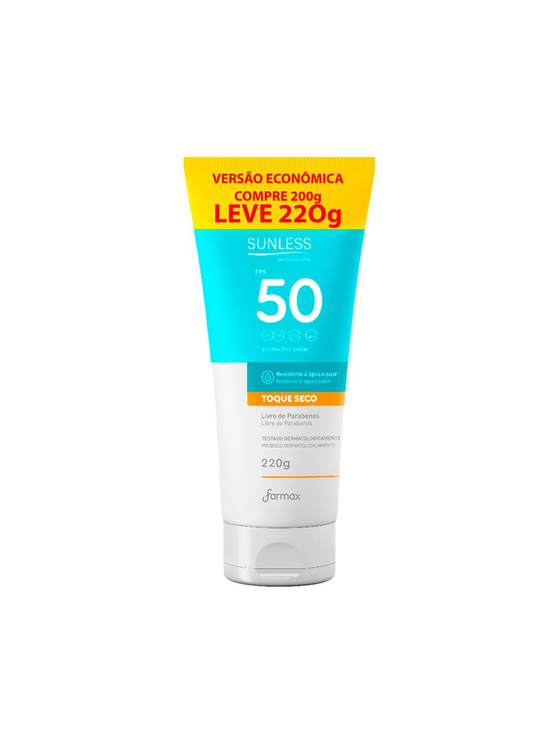 749349-Protetor-Solar-Sunless-Fps50-Toque-Seco-220gr-Especial