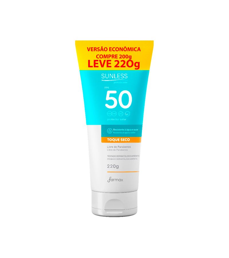 749349-Protetor-Solar-Sunless-Fps50-Toque-Seco-220gr-Especial