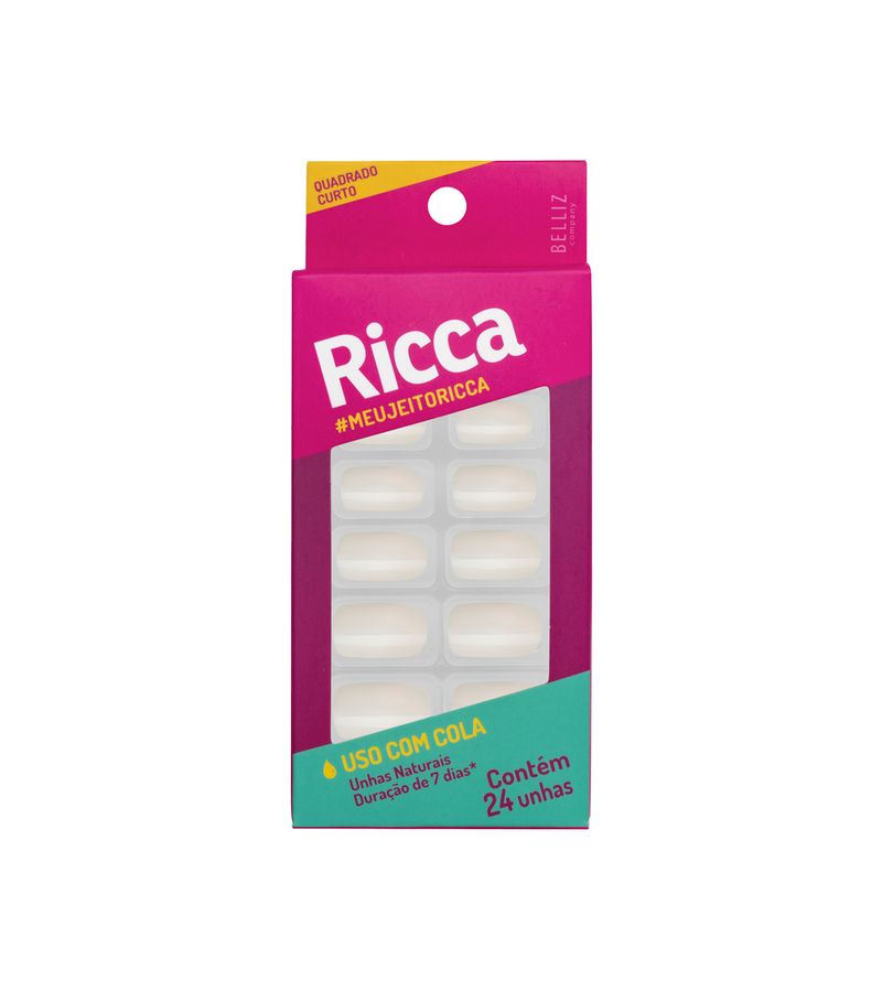 Unhas-Ricca-Com-24-Incolor-Quadrado-Curto