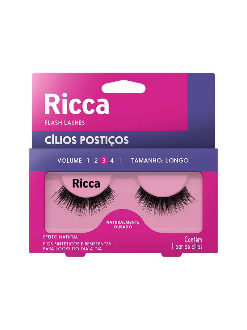 Cilios-Ricca-Flash-Lashes-Longo-Naturalmente-Ousado-Volume-3