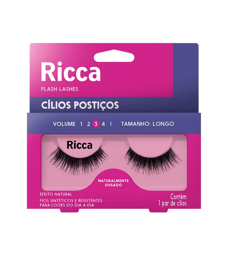 Cilios-Ricca-Flash-Lashes-Longo-Naturalmente-Ousado-Volume-3