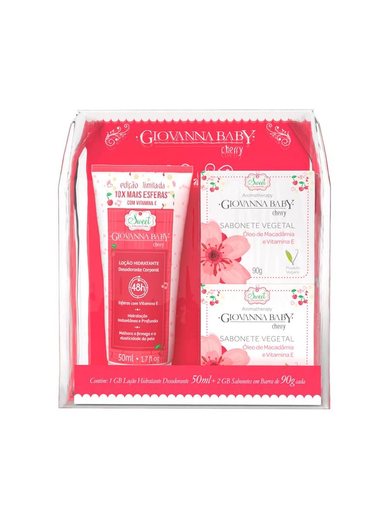Hidratante-Giovanna-Baby-50ml---2x90gr-Sabonete-Barra-Cherry