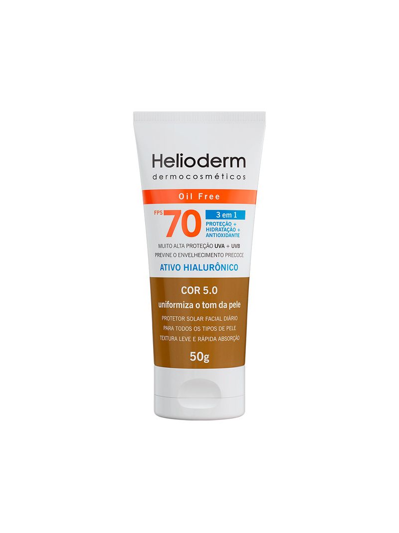 Protetor-Solar-Helioderm-Dermocosmeticos-Fps70-Oil-Free-Cor-5.0-50gr