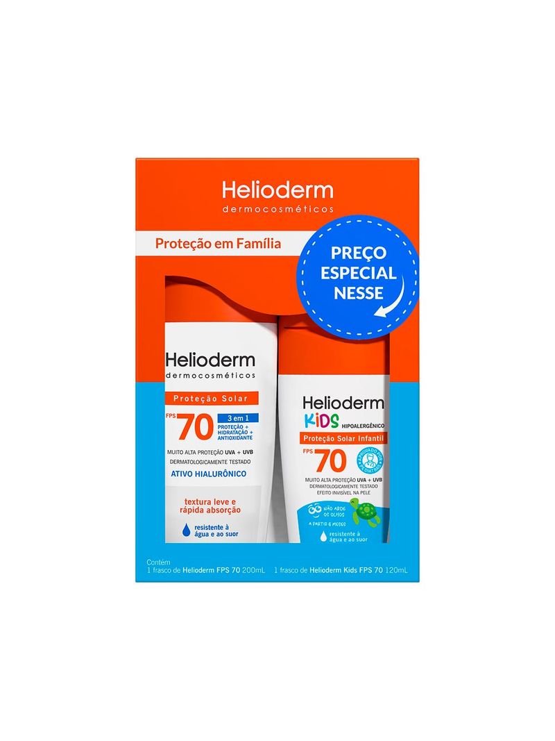 Kit-Helioderm-Protetor-Solar-Corporal-Fps70-200ml---Protetor-Solar-Kids--Fps70-120ml-Especial