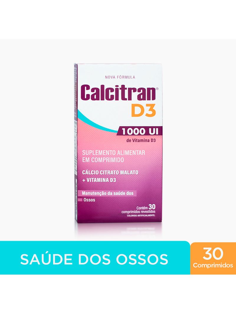 Calcitran-D3-1.000ui-30-Comprimidos---Calcio-Citrato-Malato-Com-Vitamina--D