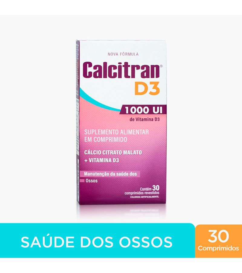Calcitran-D3-1.000ui-30-Comprimidos---Calcio-Citrato-Malato-Com-Vitamina--D