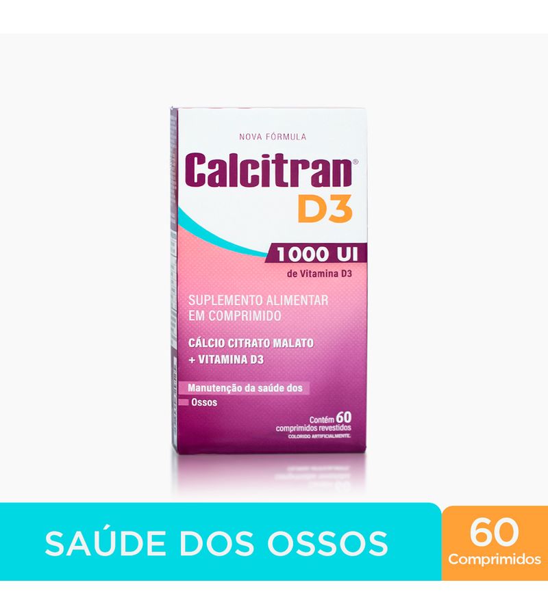 Calcitran-D3-1.000ui-60-Comprimidos---Calcio-Citrato-Malato-Com-Vitamina--D