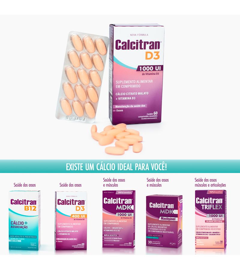 Calcitran-D3-1.000ui-60-Comprimidos---Calcio-Citrato-Malato-Com-Vitamina--D