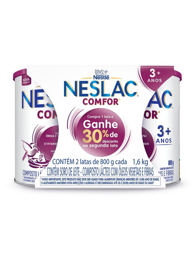 736015-7891000252444-Composto-Lacteo-Neslac-Comfor-2-Latas-de-800g-Cada