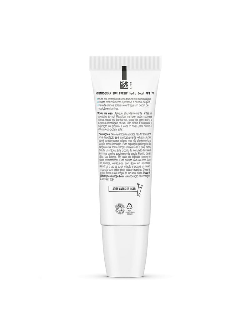 Protetor-Solar-Facial-Fps70-Neutrogena-Sun-Fresh-Hydro-Boost-Cor-3.0-40ml