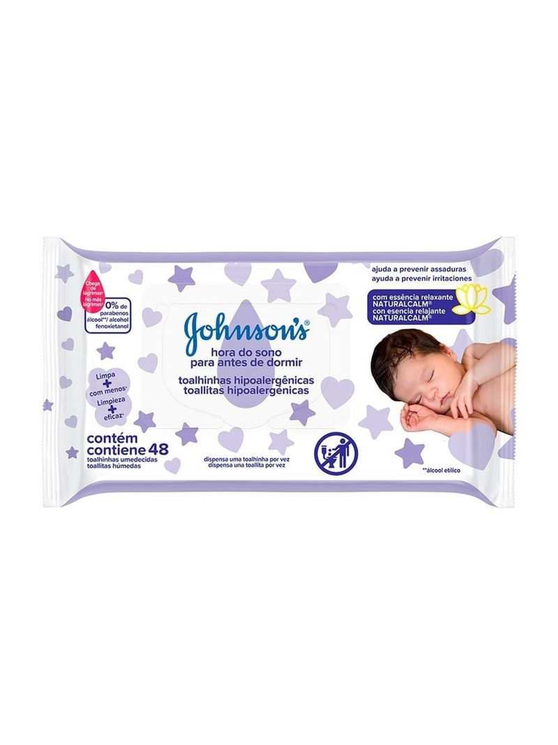 Toalhinha-Umedecida-Johnsons-Hora-do-Sono-48-Unidades---Frontal