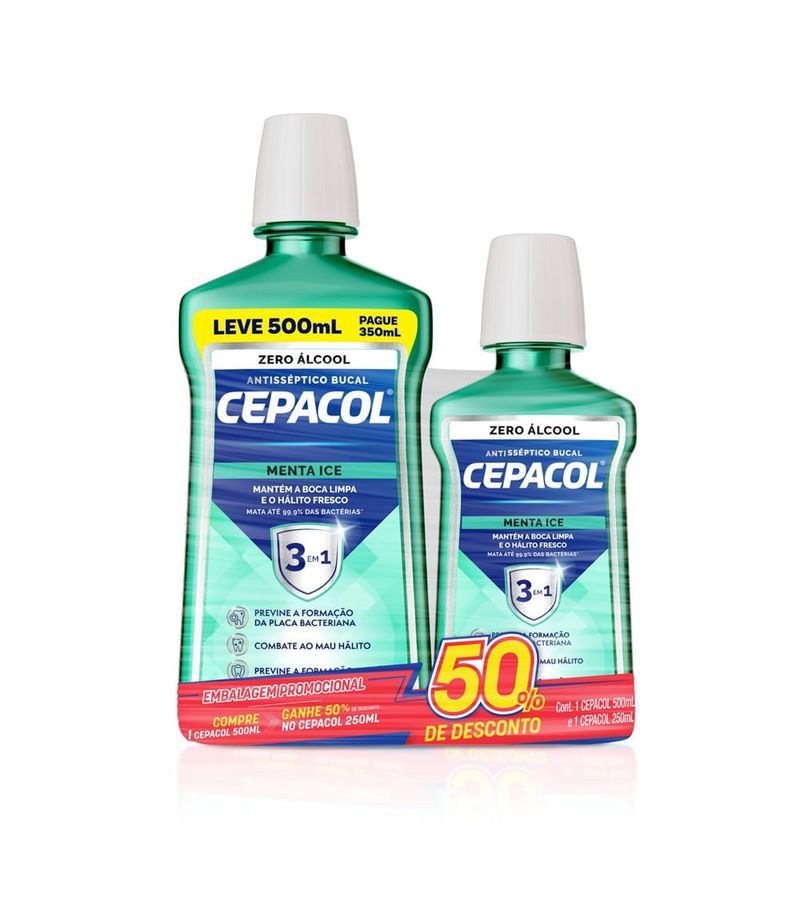 Antisseptico-Bucal-3-em-1-Menta-Ice-Cepacol-500ml-250ml-Zero-Alcool