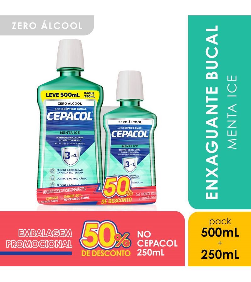 Antisseptico-Bucal-3-em-1-Menta-Ice-Cepacol-500ml-250ml-Zero-Alcool
