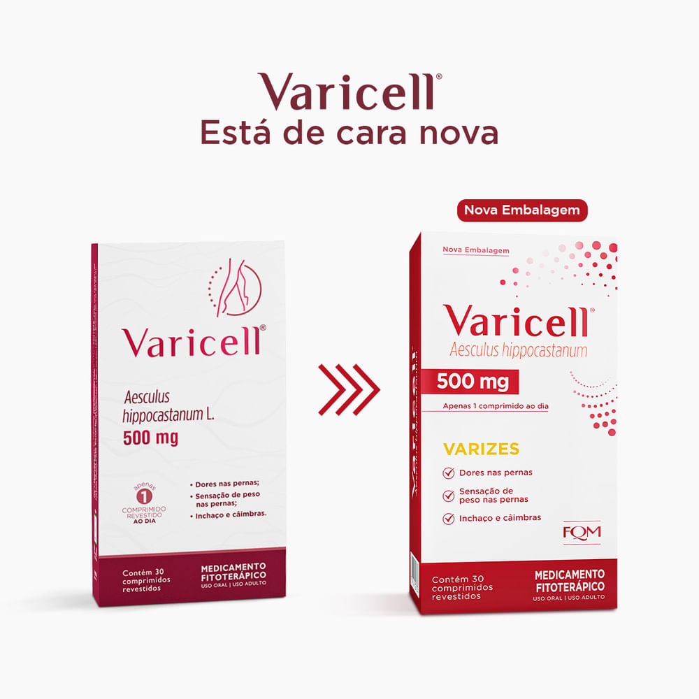 VARICELL 500MG 30 COMPRIMIDOS - REMÉDIO PARA VARIZES E DORES NAS PERNAS ...