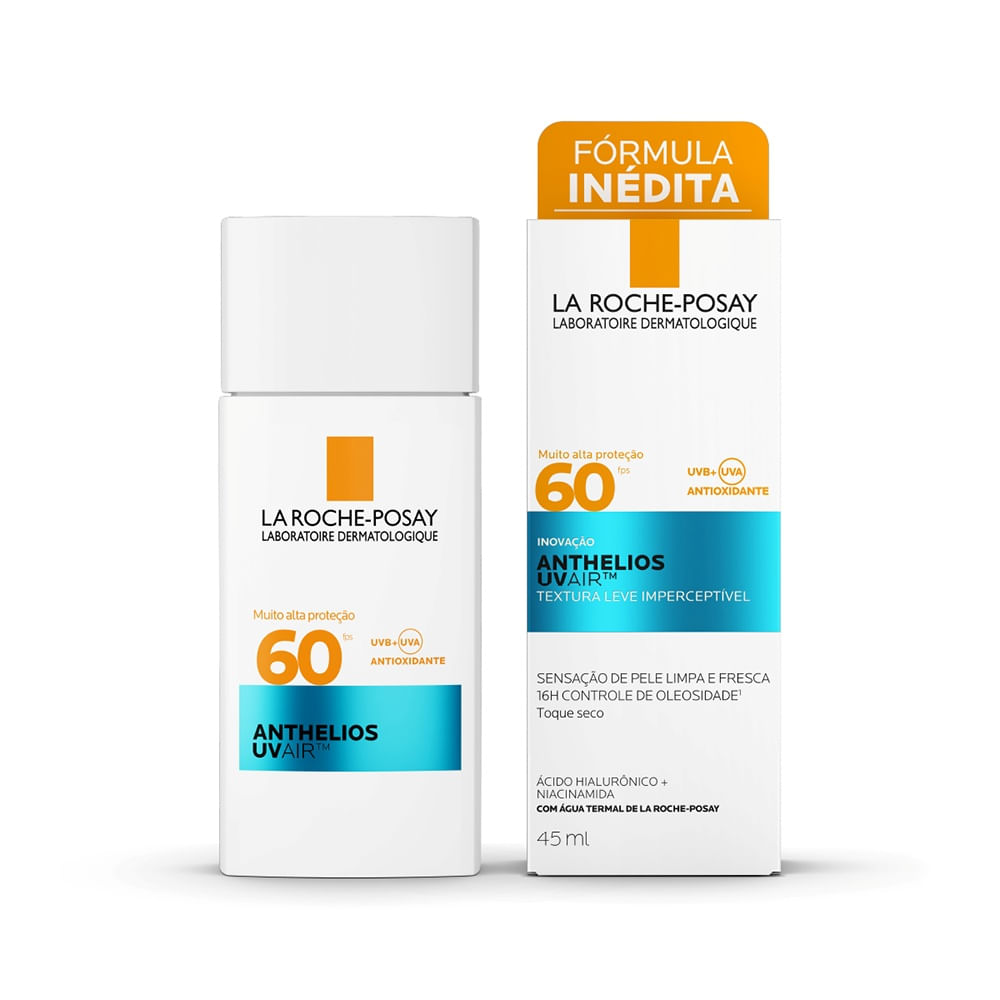 PROTETOR SOLAR LA ROCHE POSAY ANTHELIOS UVAIR FPS60 SEM COR 45ML ...
