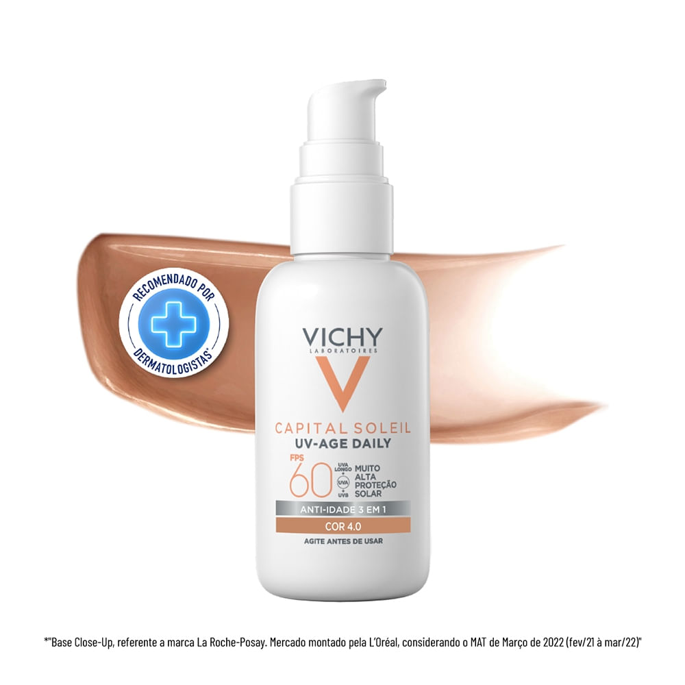 PROTETOR SOLAR FACIAL VICHY CAPITAL SOLEIL UV-AGE DAILY FPS60 COR