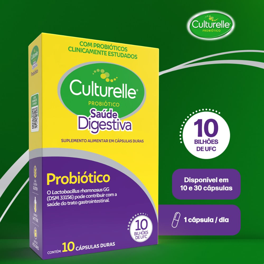 PROBIÓTICO CULTURELLE SAÚDE DIGESTIVA 10 CÁPSULAS - Drogaria
